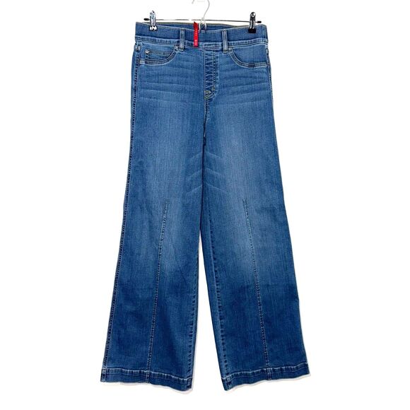 SPANXshape™ EveryWear Seamed-Front Wide Leg Jeans - Blue M - Picture 5 of 13
